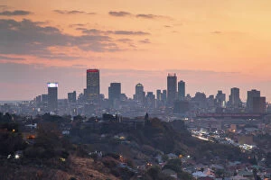 Images Dated 11th August 2017: View of skyline at sunset, Johannesburg, Gauteng, South Africa, Africa