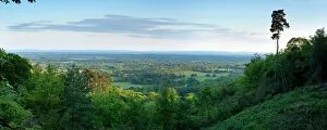 View south from Holmbury Hill towards The South Downs, Surrey Hills, Surrey View south from Holmbury Hill towards The South Downs, Surrey Hills, Surrey