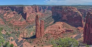 Images Dated 20th April 2023: View of Spider Rock from the overlook at the end of Canyon De Chelly National Monument South Rim