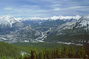 View from Sulphur Mountain, Banff, Rocky Mountains, Alberta, Canada, North America View from Sulphur Mountain, Banff, Rocky Mountains, Alberta, Canada, North America