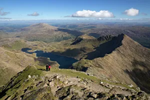 View from summit of Snowdon to Llyn Llydaw and Y Lliwedd ridge, Snowdonia National Park View from summit of Snowdon to Llyn Llydaw and Y Lliwedd ridge, Snowdonia National Park
