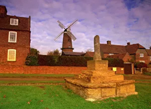 Village green, cross and windmill, Quainton, Buckinghamshire, England, United Kingdom Village green, cross and windmill, Quainton, Buckinghamshire, England, United Kingdom