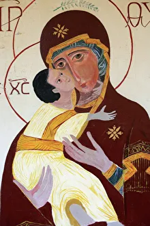 Virgin and Child painting at Keur Moussa Abbey, Keur Moussa, Senegal, West Africa, Africa Virgin and Child painting at Keur Moussa Abbey, Keur Moussa, Senegal, West Africa, Africa