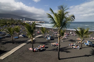 The volcanic beach of Puerto Cruz, Tenerife, Canary Islands, Spain, Atlantic, Europe The volcanic beach of Puerto Cruz, Tenerife, Canary Islands, Spain, Atlantic, Europe