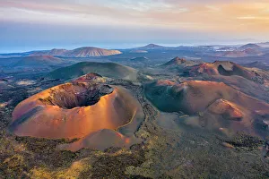 Prints of Volcanoes in Timanfaya National Park, Lanzarote, Canary Islands, Spain, Atlantic, Europe Related Image Prints: Timanfaya Volcanoes Print