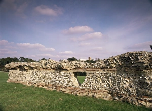 Wall, remains of Roman town of Verulamium, St. Albans, Hertfordshire, England Wall, remains of Roman town of Verulamium, St. Albans, Hertfordshire, England