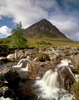 Waterfall Print on River Coupall near Glencoe Scotland