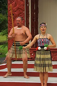 North Island Prints: Welcoming Ceremony Print, Te Puia Maori Village, Rotorua