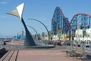 Images Dated 9th May 2009: Whales tail on the promenade to the south of the city, Blackpool, Lancashire