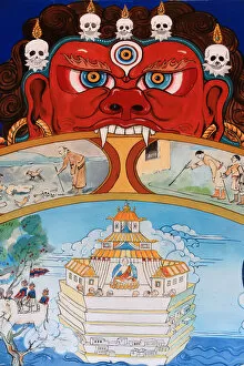 Images Dated 29th November 2014: Wheel of Samsara, Dashang Kagyu Ling congregation, Temple of the Thousand Buddhas