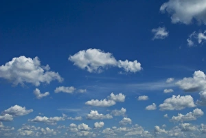 Blue Sky With Clouds Photography Prints: White clouds in blue sky