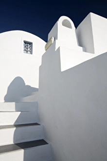 Santorini Architecture Prints: Whitewashed buildings against blue sky, Imerovigli, Santorini, Cyclades, Greek Islands