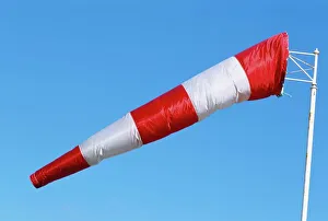 Wind sock, aerodrome, Belle Ile en Mer, Breton Islands, Morbihan, France, Europe Wind sock, aerodrome, Belle Ile en Mer, Breton Islands, Morbihan, France, Europe