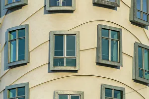 Czechia Tourist Attractions Prints: Detail of windows of Dancing House (Fred and Ginger)