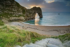 Winter Sunset at Durdle Door, Jurassic Coast, UNESCO World Heritage Site Winter Sunset at Durdle Door, Jurassic Coast, UNESCO World Heritage Site