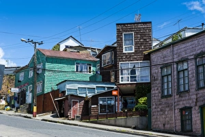 Wooden houses in Chonchi, Chiloe, Chile, South America Wooden houses in Chonchi, Chiloe, Chile, South America