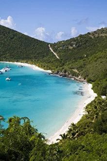 Yachts anchored in White bay, island of Jost Van Dyck, British Virgin Islands Yachts anchored in White bay, island of Jost Van Dyck, British Virgin Islands