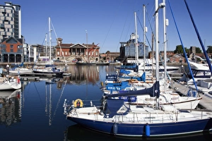 Yachts at Ipswich Haven Marina and the Old Custom House, Ipswich, Suffolk, England, United Kingdom, Europe Yachts at Ipswich Haven Marina and the Old Custom House, Ipswich, Suffolk, England, United Kingdom, Europe