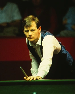 Alex Higgins during the 1985 Embassy World Snooker Championship Alex Higgins during the 1985 Embassy World Snooker Championship