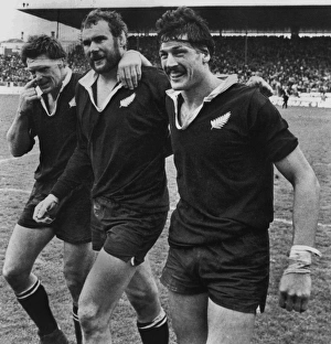 All Blacks Murray Mexted, Andy Haden, and Geoff Old celebrate after New Zealand complete All Blacks Murray Mexted, Andy Haden, and Geoff Old celebrate after New Zealand complete