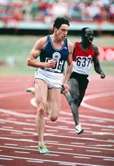 Print of Allan Wells at the 1982 Commonwealth Games