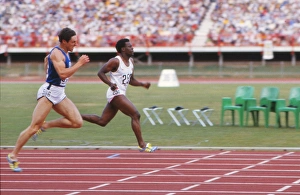 Allan Wells and Mike McFarlane approach the line as they dead heat in the 200m Allan Wells and Mike McFarlane approach the line as they dead heat in the 200m