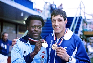 Allan Wells and Mike McFarlane with their shared 1982 Commonwealth 200m gold medals Allan Wells and Mike McFarlane with their shared 1982 Commonwealth 200m gold medals