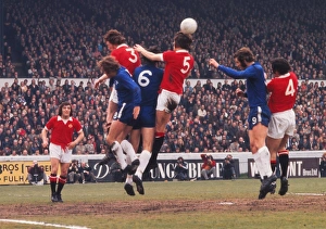 Arnold Sidebottom and Jim Holton out-jump Tommy Baldwin and Peter Osgood Arnold Sidebottom and Jim Holton out-jump Tommy Baldwin and Peter Osgood