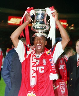 Arsenals Ian Wright celebrates winning the 1993 FA Cup Arsenals Ian Wright celebrates winning the 1993 FA Cup