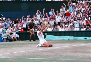 Bjorn Borg falls to his knees after winning the 1979 Wimbledon Championship Bjorn Borg falls to his knees after winning the 1979 Wimbledon Championship