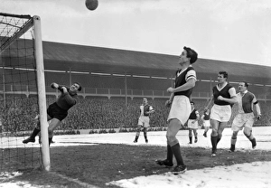 Blackburn and West Ham play in a snowy Ewood Park during the 1956 FA Cup Blackburn and West Ham play in a snowy Ewood Park during the 1956 FA Cup