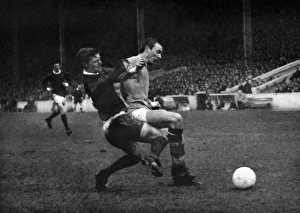 Bobby Noble and Mike Summerbee compete for the ball in the 1966/7 Manchester derby at Maine Road Bobby Noble and Mike Summerbee compete for the ball in the 1966/7 Manchester derby at Maine Road