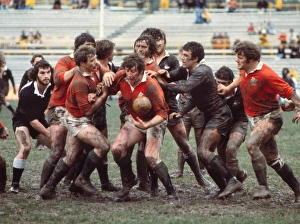 The British Lions and Junior All Blacks clash in the mud in 1977 The British Lions and Junior All Blacks clash in the mud in 1977