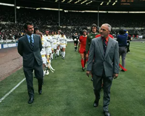 Clough and Shankly lead their teams out for the 1974 Charity Shield Clough and Shankly lead their teams out for the 1974 Charity Shield