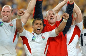 Dallaglio, Robinson and Tindall celebrate winning the 2003 World Cup Dallaglio, Robinson and Tindall celebrate winning the 2003 World Cup