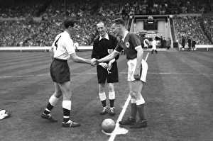 Danny Blanchflower and Jimmy Walsh shake hands before the 1961 FA Cup Final Danny Blanchflower and Jimmy Walsh shake hands before the 1961 FA Cup Final