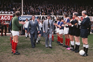 Dave Mackay and Des Anderson are applauded onto the field as they lead out their title-winning Derby County side at Dave Mackay and Des Anderson are applauded onto the field as they lead out their title-winning Derby County side at