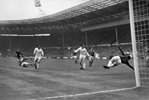 Denis Law scores Manchester Uniteds first goal in the 1963 FA Cup Final Denis Law scores Manchester Uniteds first goal in the 1963 FA Cup Final
