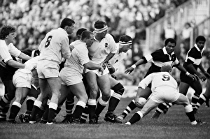 The England forwards look on as Richard Hill passes away against Fiji in 1989 The England forwards look on as Richard Hill passes away against Fiji in 1989