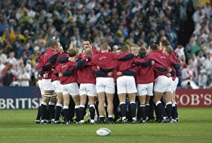 The England team huddle before the 2003 World Cup Final The England team huddle before the 2003 World Cup Final
