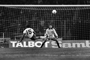 Englands Cyrille Regis shoots at Northern Ireland goalkeeper Pat Jennings Englands Cyrille Regis shoots at Northern Ireland goalkeeper Pat Jennings