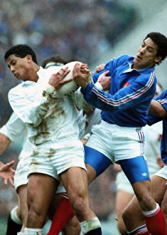 Englands Jeremy Guscott and Frances Serge Blanco - 1991 Five Nations Englands Jeremy Guscott and Frances Serge Blanco - 1991 Five Nations