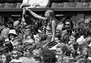 A female fan offers her bra to Bjorn Borg at the 1975 Wimbledon Championships A female fan offers her bra to Bjorn Borg at the 1975 Wimbledon Championships