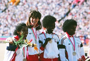 Great Britains bronze medal-winning 4x100m relay team - 1984 Los Angeles Olympics Great Britains bronze medal-winning 4x100m relay team - 1984 Los Angeles Olympics