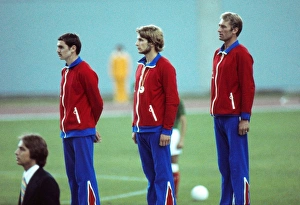 Great Britains gold medal-wiining modern pentathlon team at the 1976 Montreal Olympics Great Britains gold medal-wiining modern pentathlon team at the 1976 Montreal Olympics