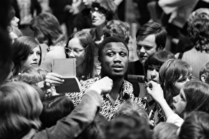+ Heavyweight boxer Joe Frazier of USA during an Autograph session in Berlin in 1971 + Heavyweight boxer Joe Frazier of USA during an Autograph session in Berlin in 1971