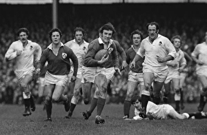Irelands John Moloney makes a break against England - 1974 Five Nations Irelands John Moloney makes a break against England - 1974 Five Nations