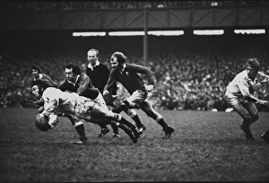 Jan Webster dive-passes against Wales - 1972 Five Nations Jan Webster dive-passes against Wales - 1972 Five Nations