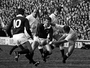 Jim Pollock looks to pass against England - 1983 Five Nations Jim Pollock looks to pass against England - 1983 Five Nations