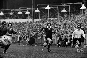 JJ Williams chases a kick ahead during the 1974 Five Nations JJ Williams chases a kick ahead during the 1974 Five Nations